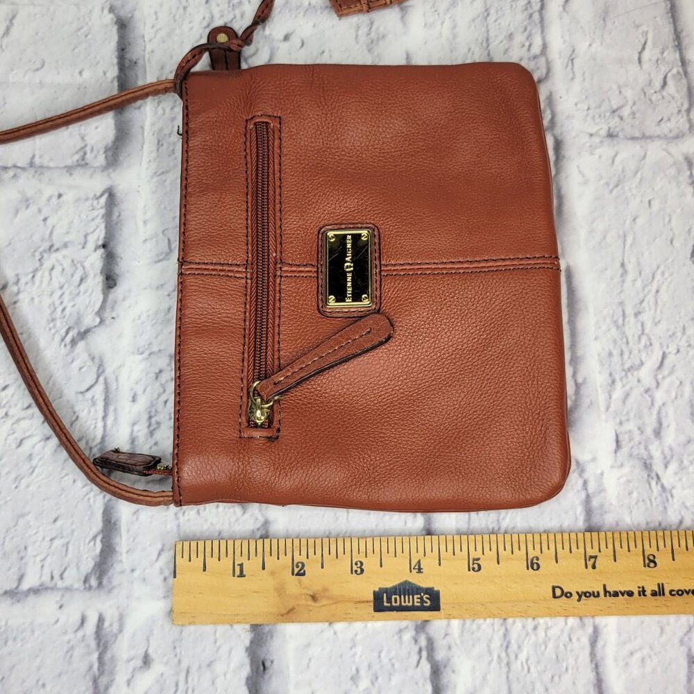 Etienne Aigner Whitney Collection Brown Leather Crossbody Bag With Keychain & ID - Picture 6 of 11